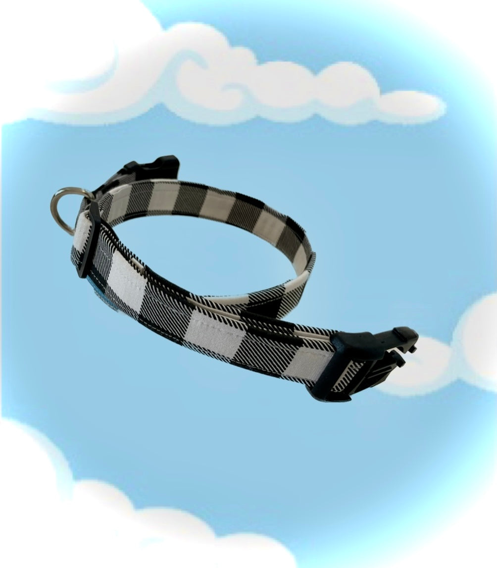 Black and White Check Collar