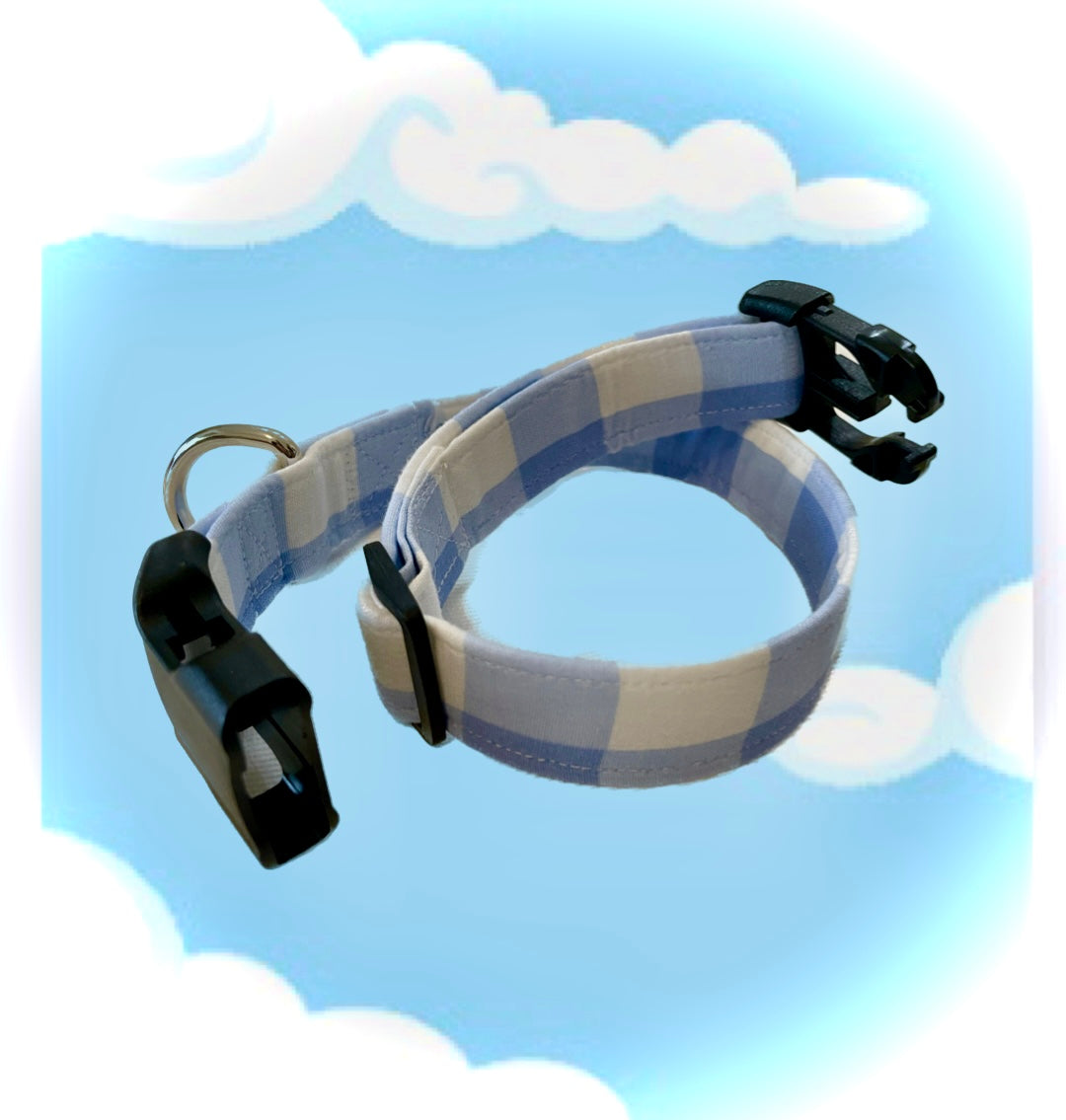 Light Blue Check Collar