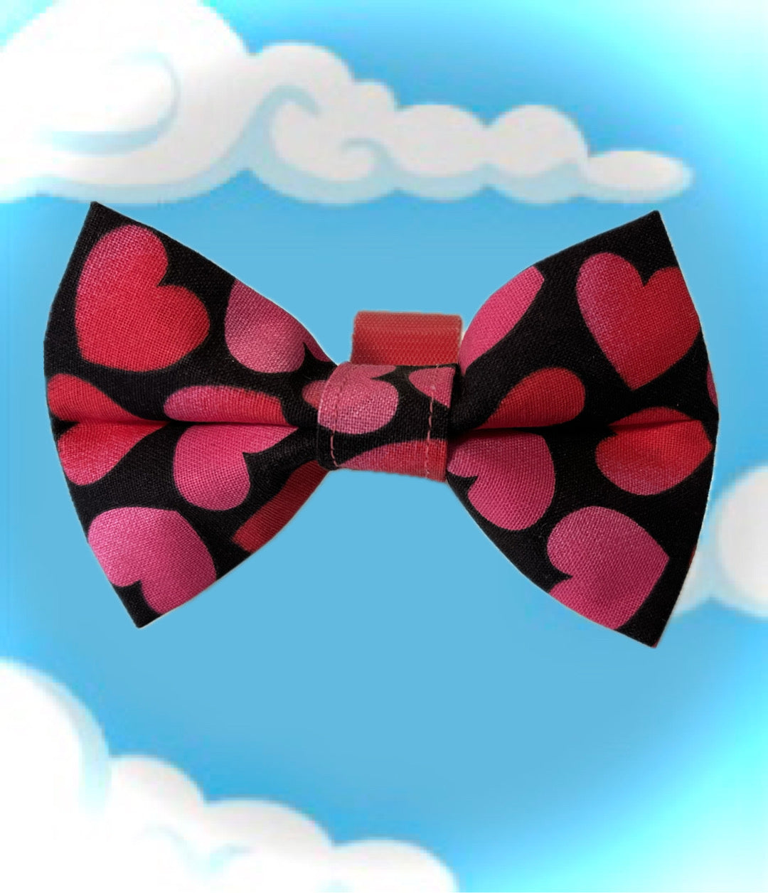 HEARTS ON BLACK Bow Tie