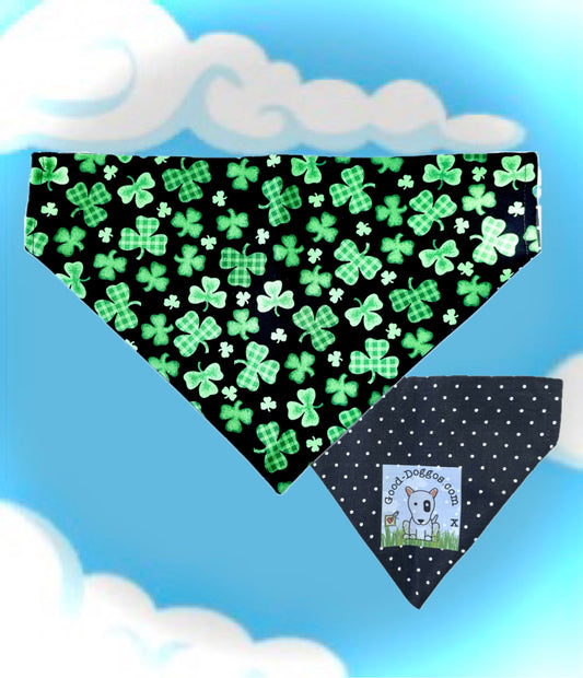 Shamrocks on Black Bandanna