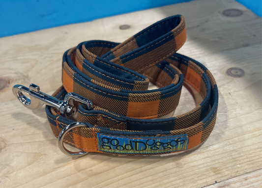 Orange Plaid Leash