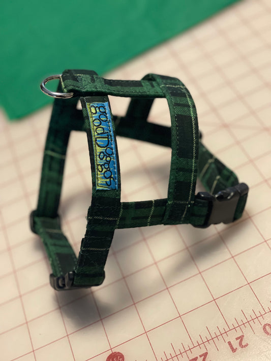 Evergreen Plaid Harness for Jennifer