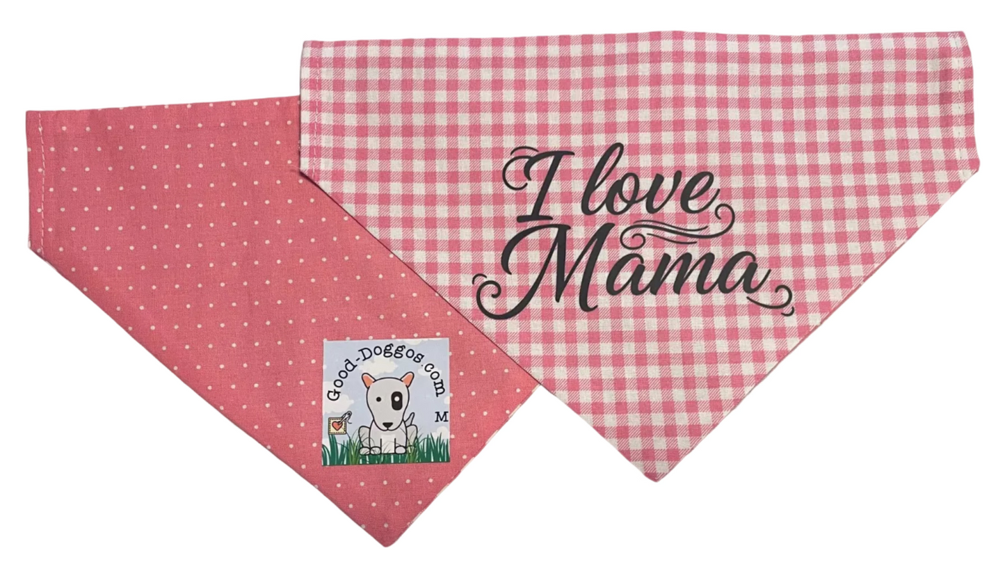 I Love Mama Pink Bandana